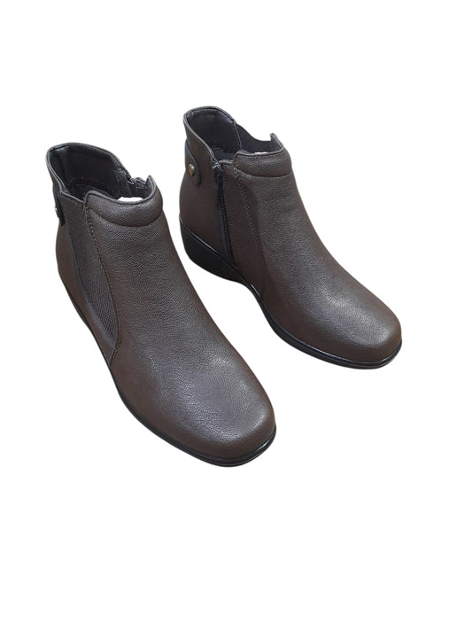 Tronchetto CINZIA SOFT stivaletto linea confort donna in pelle marrone testa di moro