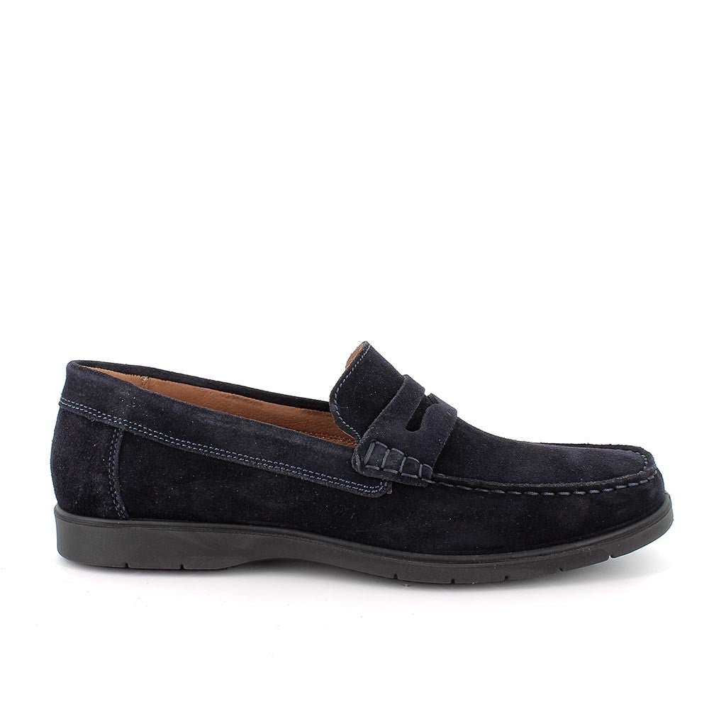 Mocassino IGI&CO scarpa da uomo MADE IN ITALY in camoscio special blu notte