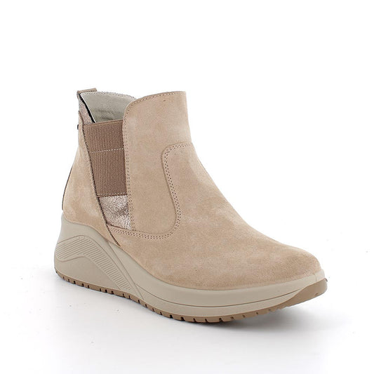 Tronchetto IGI&CO scarpotto/stivaletto donna MADE IN ITALY camoscio biscotto GORE-TEX