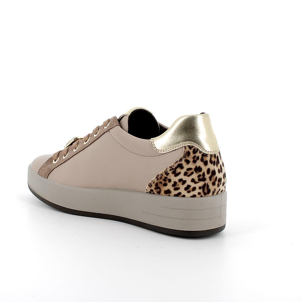 Sneakers IGI&CO scarpa da donna MADE IN ITALY in pelle/nappa visone e leopardato