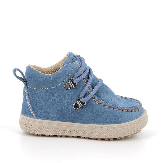 Polacchine PRIMIGI scarpa primi passi da bambino in scamosciato jeans chiaro