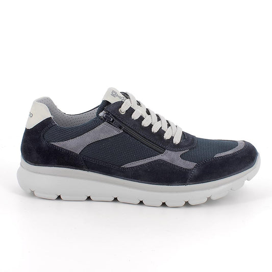 Sneakers IGI&CO scarpa sportiva uomo MADE IN ITALY camoscio special e rete blu notte