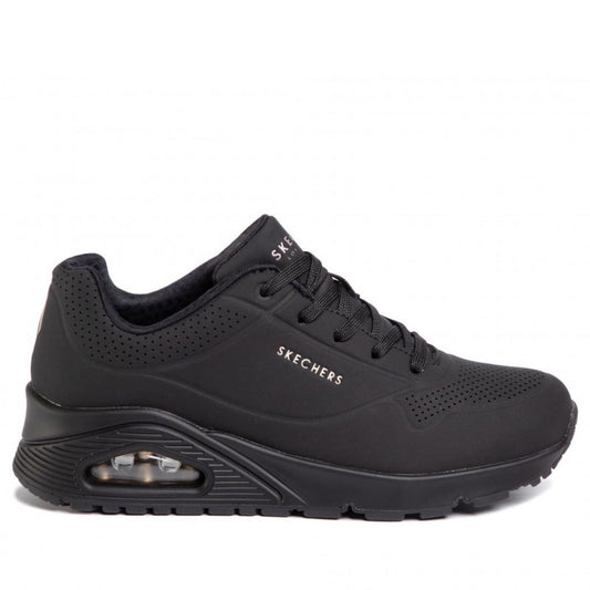 Sneakers SKECHERS UNO STAND On Air scarpa ginnastica da donna in pelle nera
