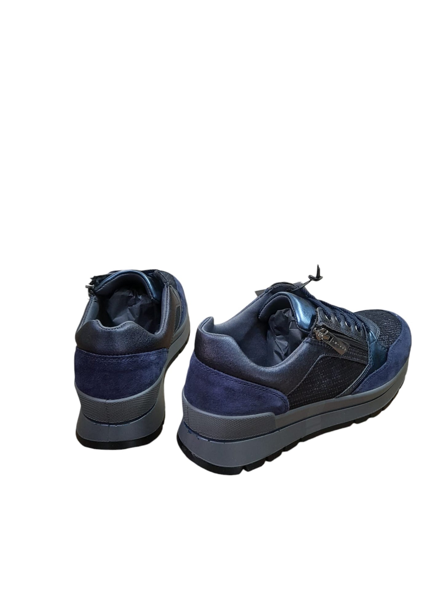 Sneakers IGI&CO scarpa sportiva donna MADE IN ITALY scamosciato max blu oceano