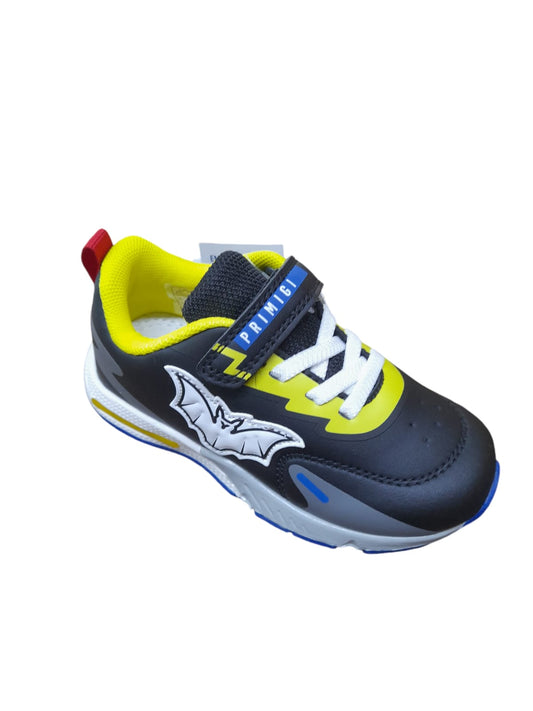 Scarpa PRIMIGI SPORT LIGHTS ginnastica bambino primi passi a luci bambino pelle nero