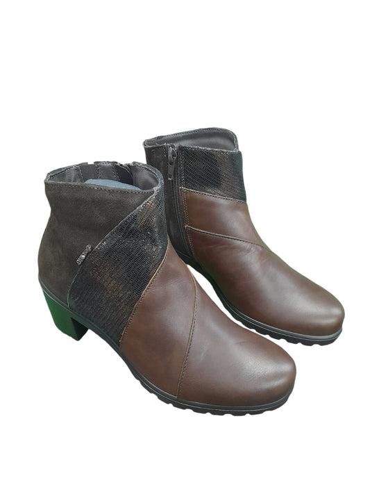 Tronchetto ENVAL SOFT stivale donna MADE IN ITALY in pelle/vitello marrone