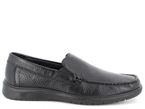 Mocassino linea confort ENVAL SOFT morbidone uomo MADE IN ITALY pelle bottolato nero