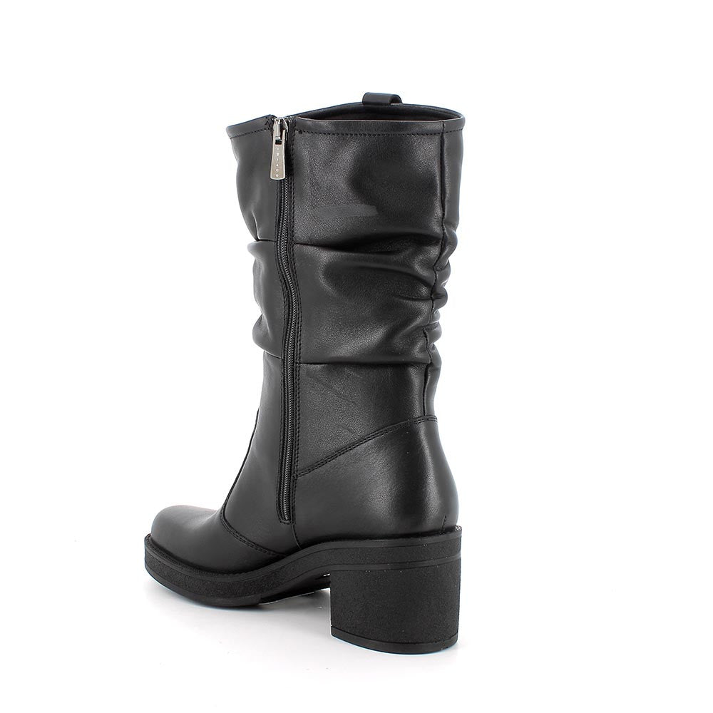 Stivale IGI&CO scarpa da donna MADE IN ITALY in pelle/nappa soft stropicciato nero