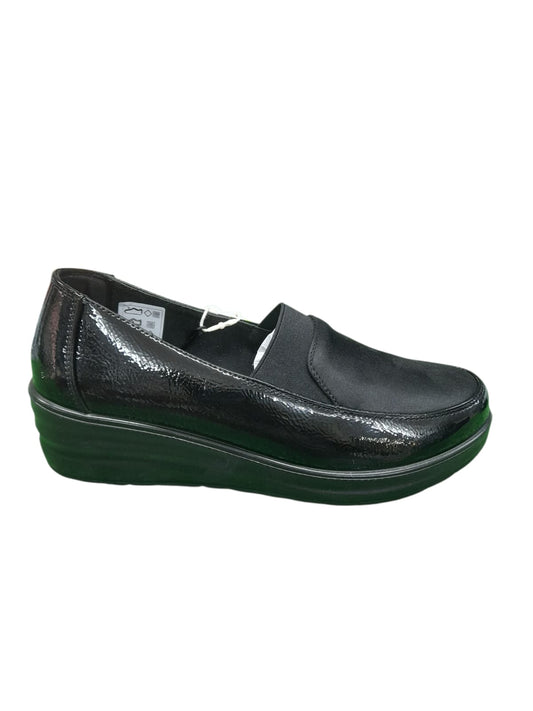 Mocassino AMARPIES scarpa linea confort donna in vernice e nabuk nero