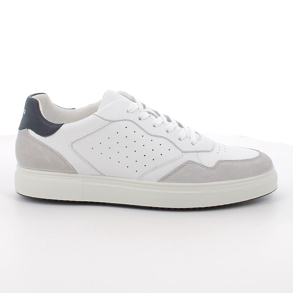 Sneakers IGI&CO scarpa sportiva uomo MADE IN ITALY in pelle fiore bottolato bianco