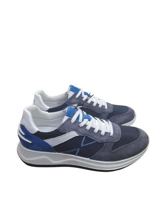 Sneakers IGI&CO scarpa sportiva uomo MADE IN ITALY in camoscio blu e tela jeans blu