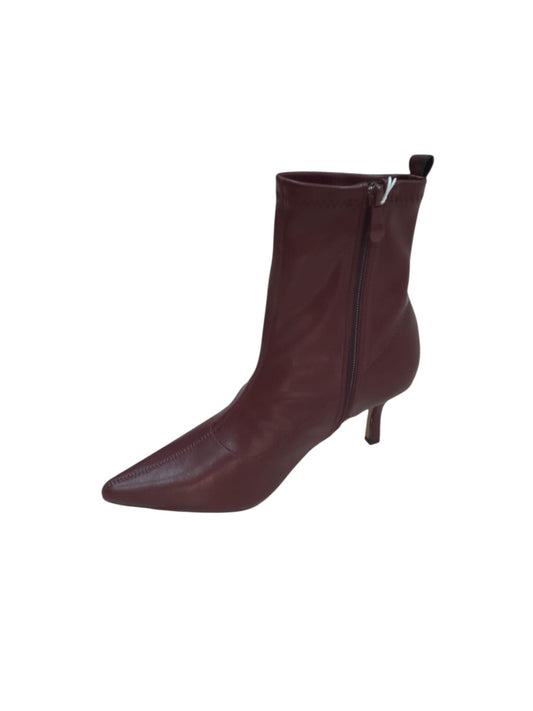 Tronchetti/stivaletti PHARD linea fashion casual scarpa donna a tacco pelle bordeaux