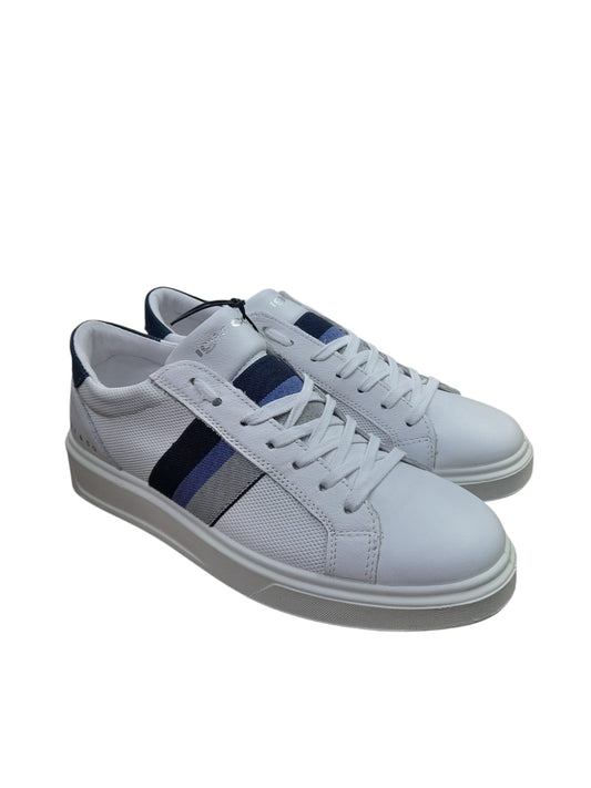 Sneakers IGI&CO scarpa sportiva da uomo MADE IN ITALY in pelle/fiore bottolato bianco