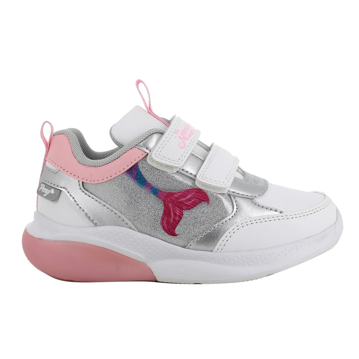 Sneakers PRIMIGI MERMAID MAGIC scarpa ginnastica bambina in pelle bianca con luci