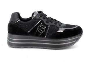 Sneakers IGI&CO scarpa donna MADE IN ITALY in camoscio nero