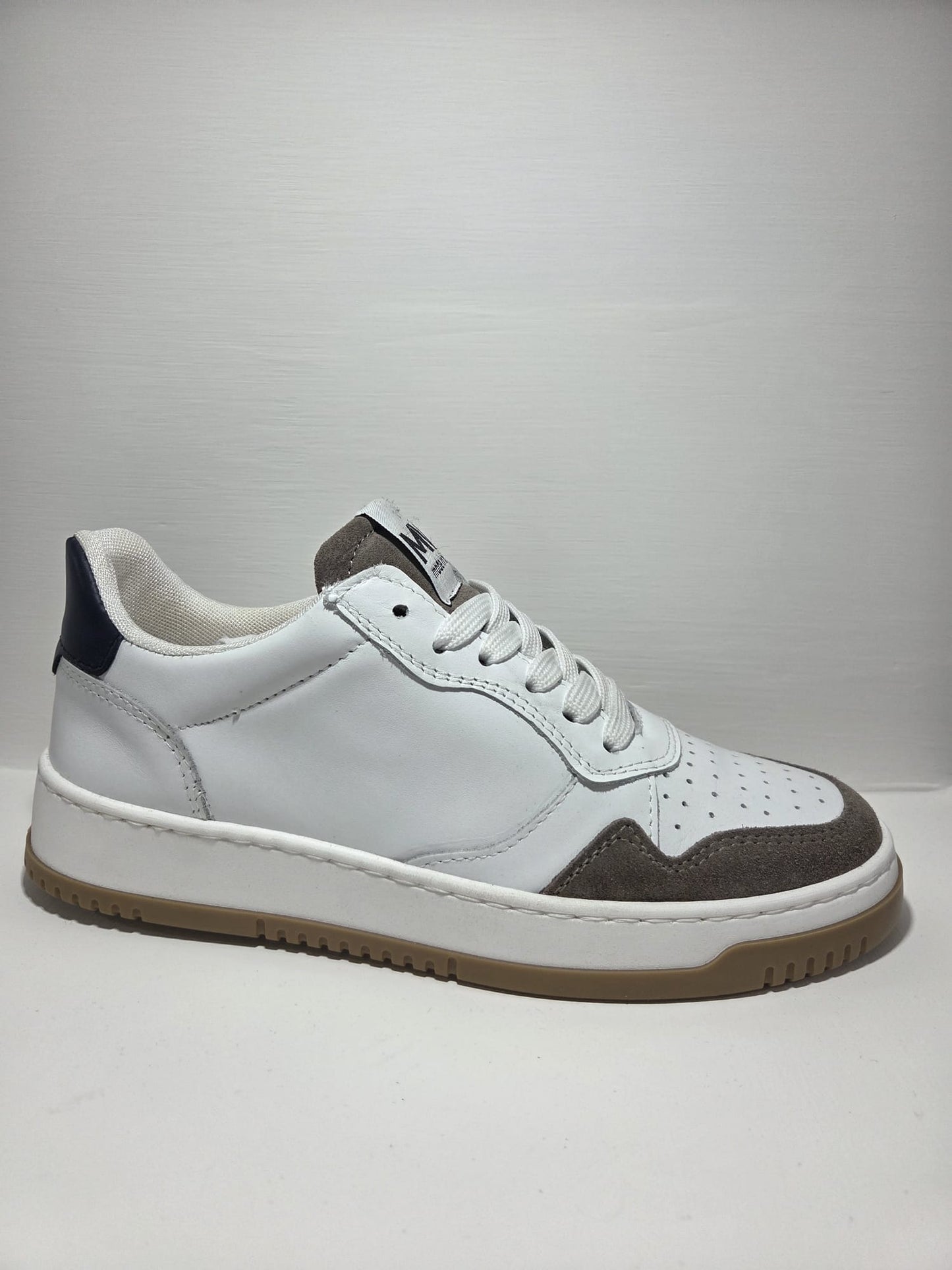 Sneakers uomo in pelle bianco MVshoes calzature MADE IN ITALY