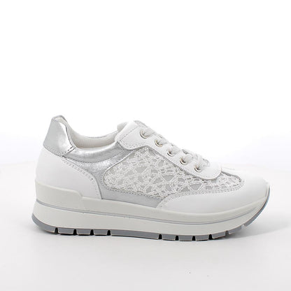 Sneakers IGI&CO scarpa sportiva MADE IN ITALY da donna in pelle/nappa e rete bianco