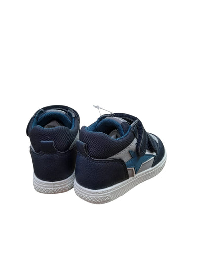 Sneaker PRIMIGI scarpa bambino Primi Passi in pelle bottolato blu e grigio