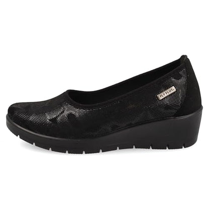 Mocassino FLY FLOT linea confort in nabuk tekfit elasticizzato nero