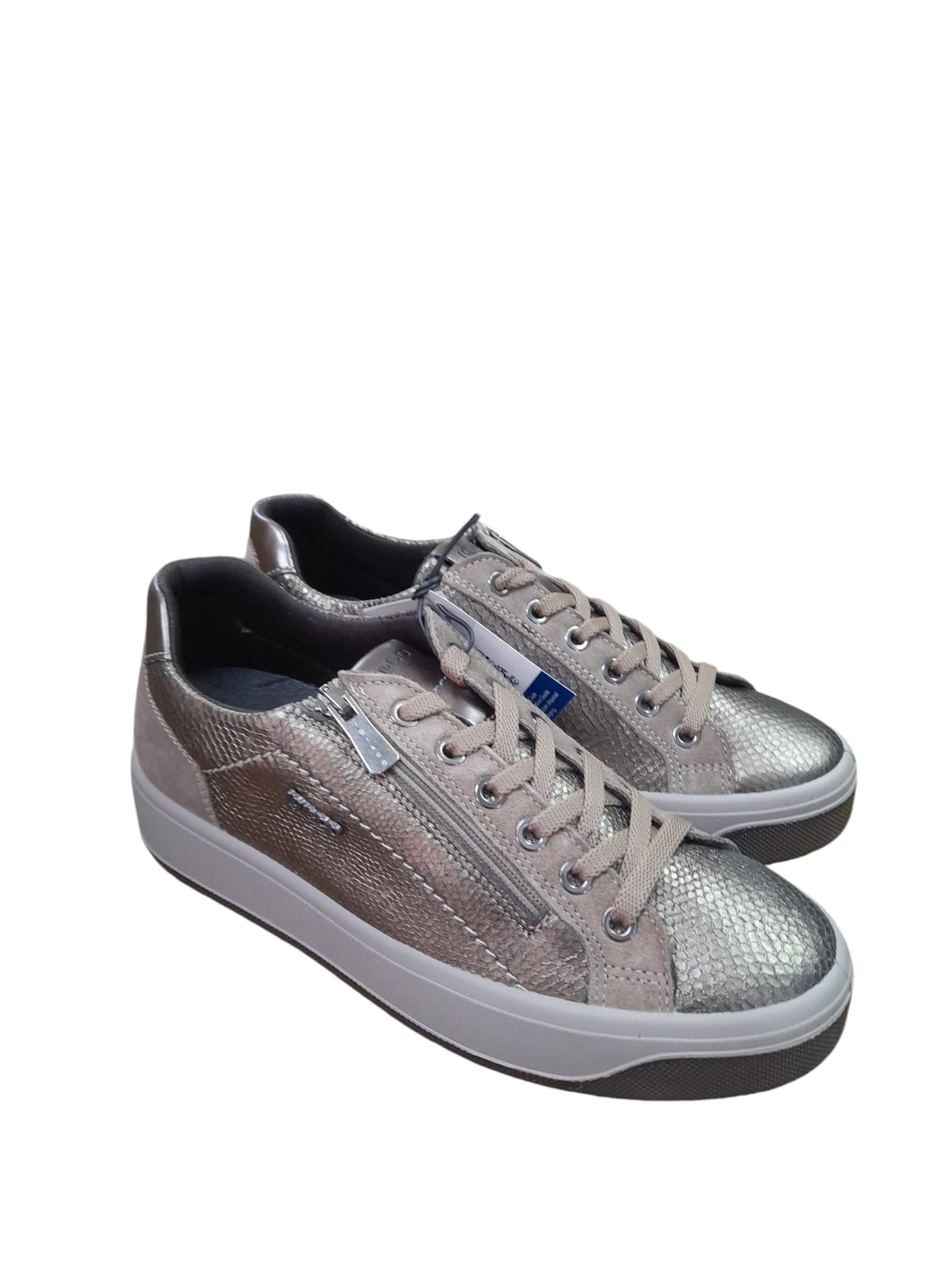 Sneakers IGI&CO scarpa da donna MADE IN ITALY in pelle/capra piper bronzo e camoscio