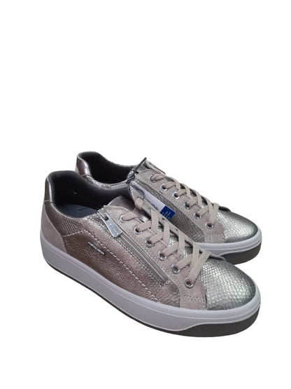 Sneakers IGI&CO scarpa da donna MADE IN ITALY in pelle/capra piper bronzo e camoscio