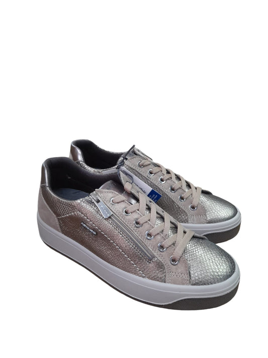 Sneakers IGI&CO scarpa da donna MADE IN ITALY in pelle/capra piper bronzo e camoscio