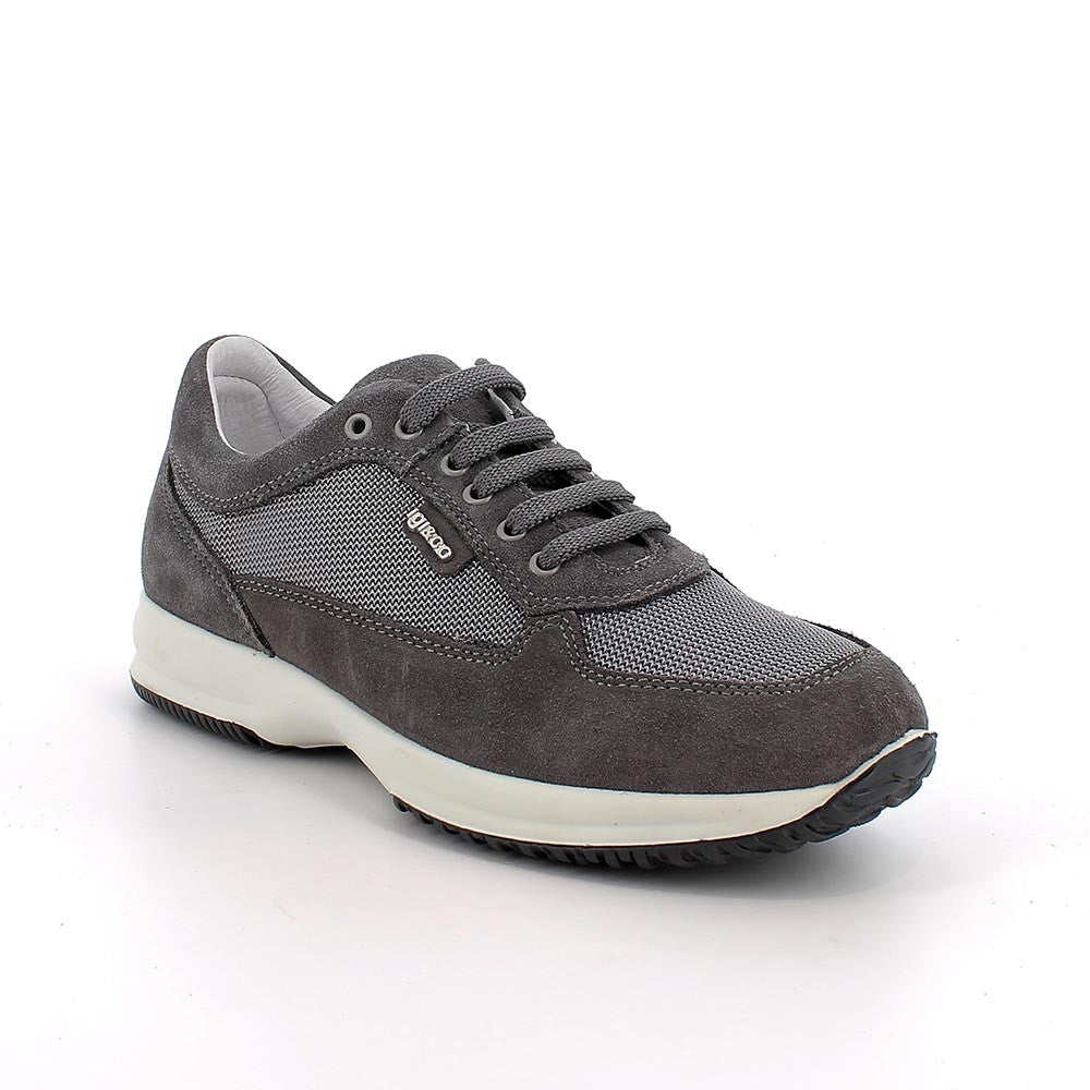 Scarpa IGI&CO Interactive uomo MADE IN ITALY in Camoscio e tessuto grigio asfalto