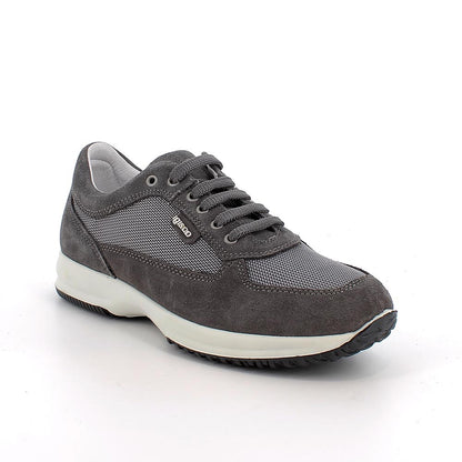 Scarpa IGI&CO Interactive uomo MADE IN ITALY in Camoscio e tessuto grigio asfalto