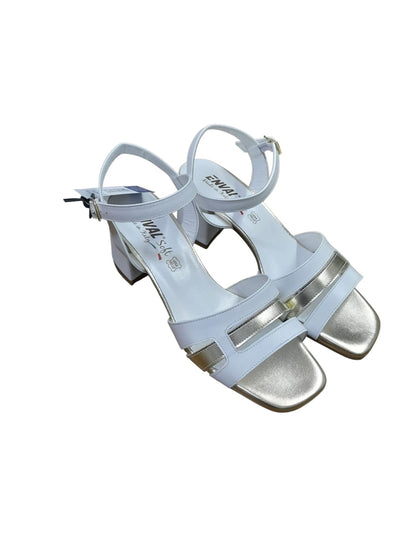 Sandalo ENVAL SOFT donna linea confort MADE IN ITALY in pelle di nappa bianca e oro