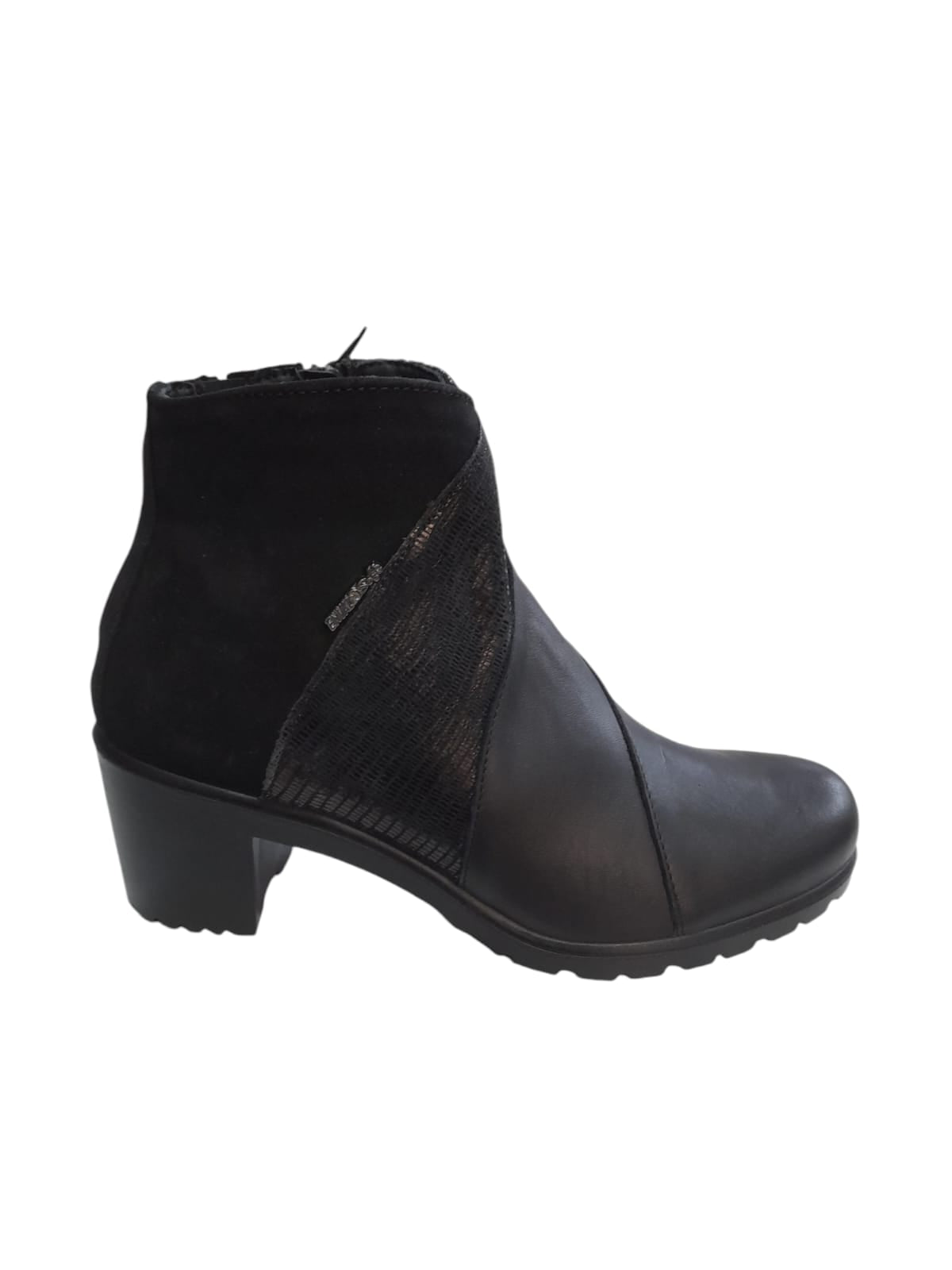 Tronchetto ENVAL SOFT stivale donna MADE IN ITALY in pelle/nappa soft nero