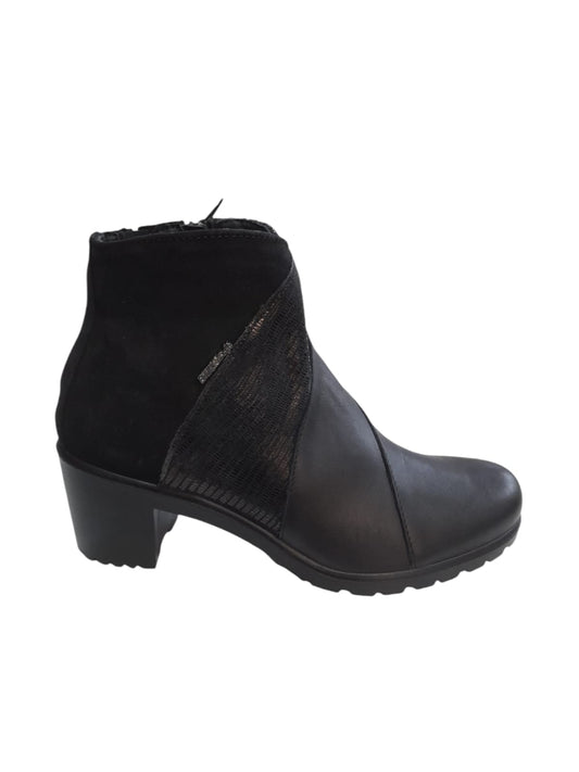 Tronchetto ENVAL SOFT stivale donna MADE IN ITALY in pelle/nappa soft nero