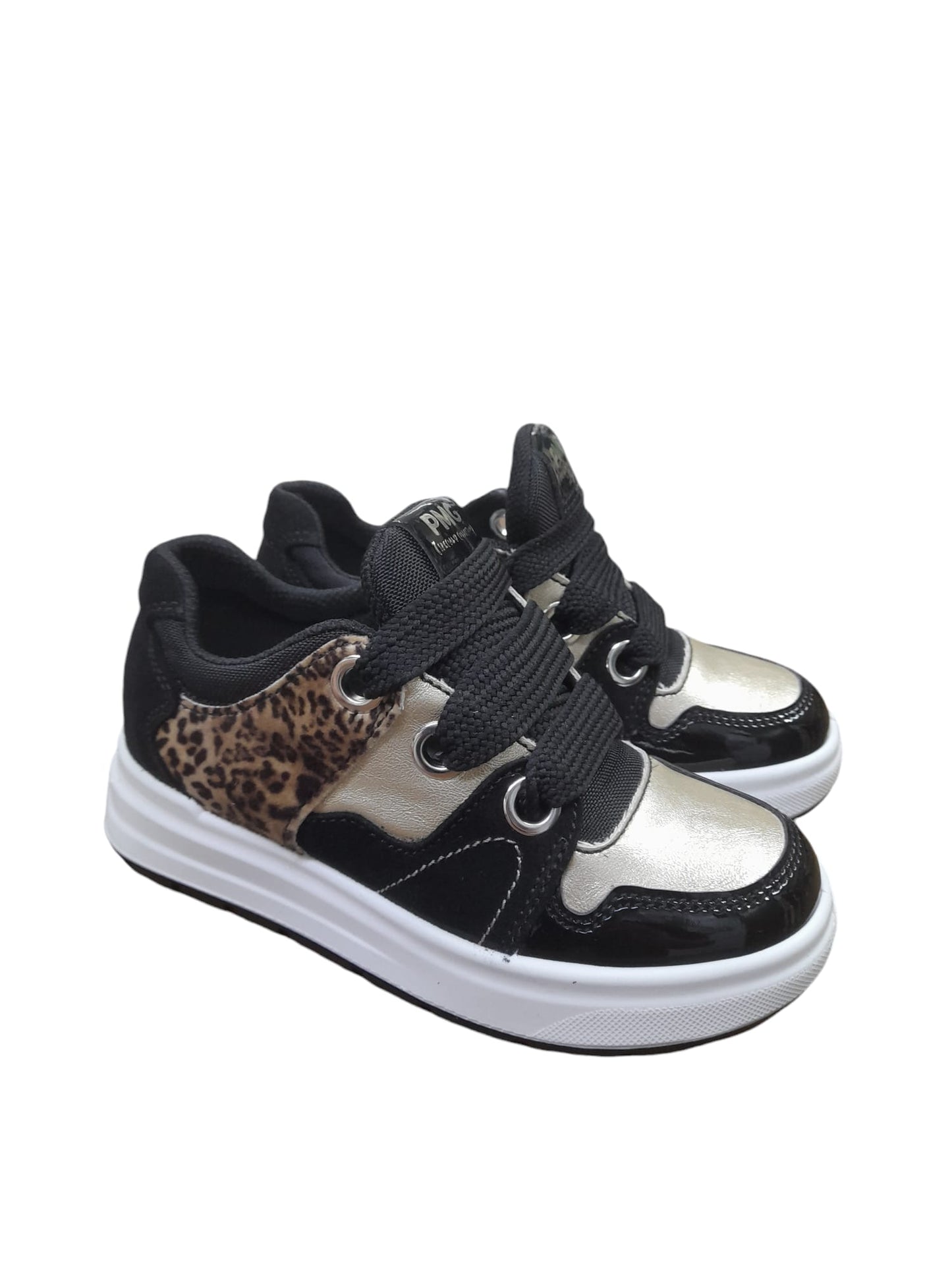 Sneaker PRIMIGI BLACK LAB scarpa sportiva da bambina in camoscio e vernice nero