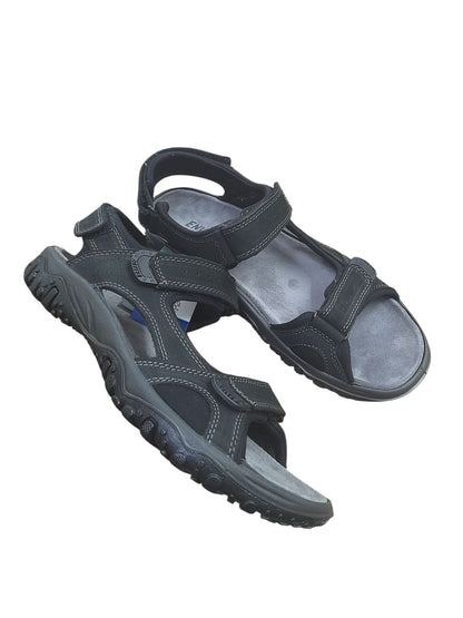 Sandalo ENVAL SOFT uomo MADE IN ITALY in nabuk liscio nero