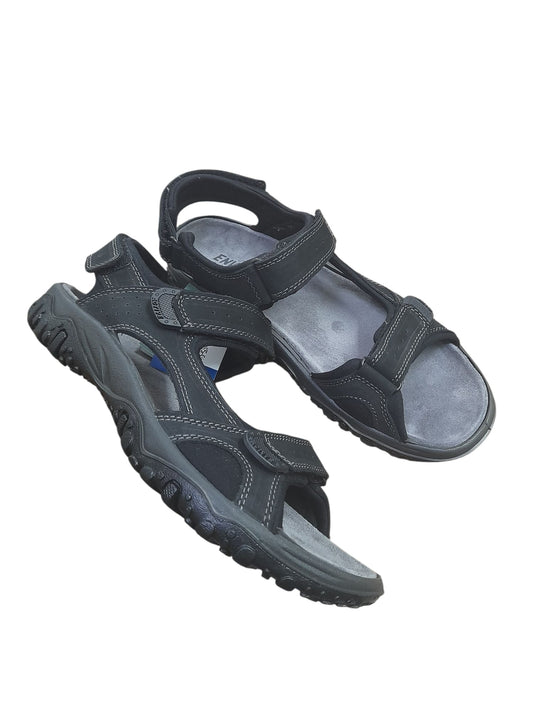 Sandalo ENVAL SOFT uomo MADE IN ITALY in nabuk liscio nero