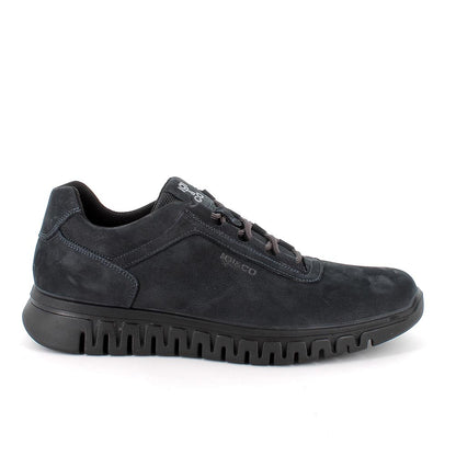 Sneakers IGI&CO scarpa sportiva uomo MADE IN ITALY in nabuk gum blu con memory foam