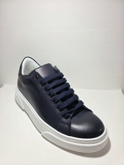 Sneakers uomo Londra in pelle blu notte CHAMPIGNON calzature MADE IN ITALY