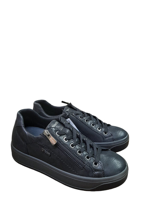 Sneakers IGI&CO scarpa da donna MADE IN ITALY in pelle/capra parker metal nero