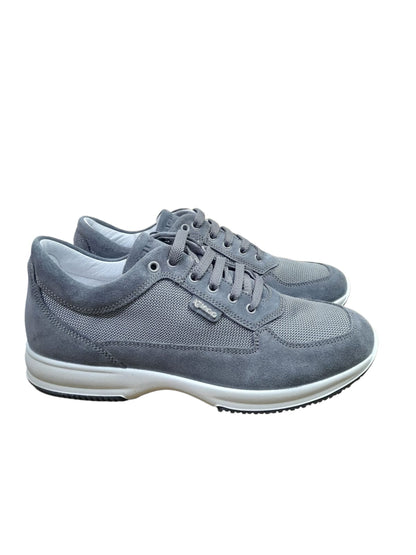 Sneaker IGI&CO scarpa da uomo MADE IN ITALY INTERACTIVE in camoscio e rete grigio