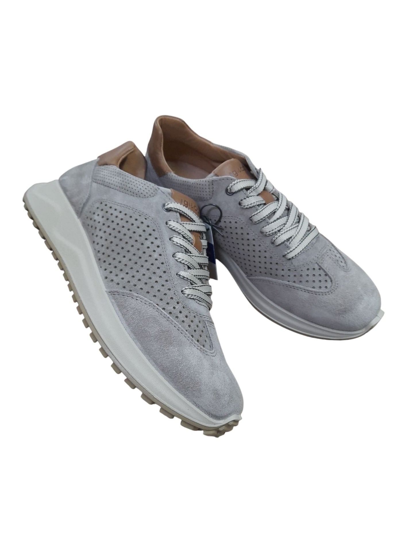 Sneakers IGI&CO scarpa sportiva da uomo MADE IN ITALY in camoscio special peltro