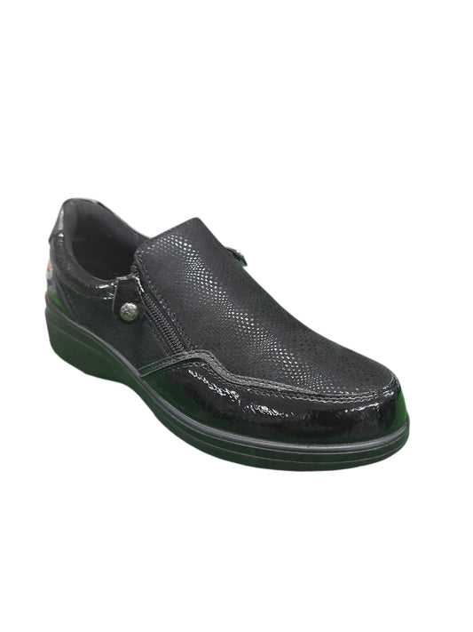 Sneaker AMARPIES scarpa linea confort donna in vernice e nabuk nero