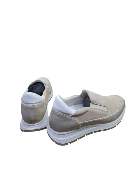 Mocassino IGI&CO scarpa linea confort e casual da donna MADE IN ITALY camoscio beige