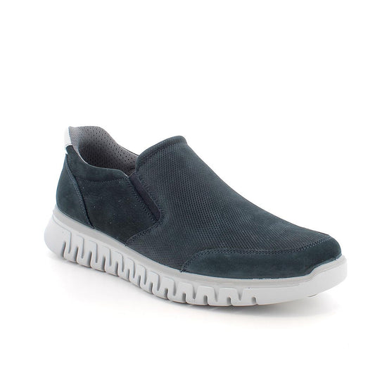 Mocassino IGI&CO scarpa da uomo MADE IN ITALY in nabuk gum blu notte