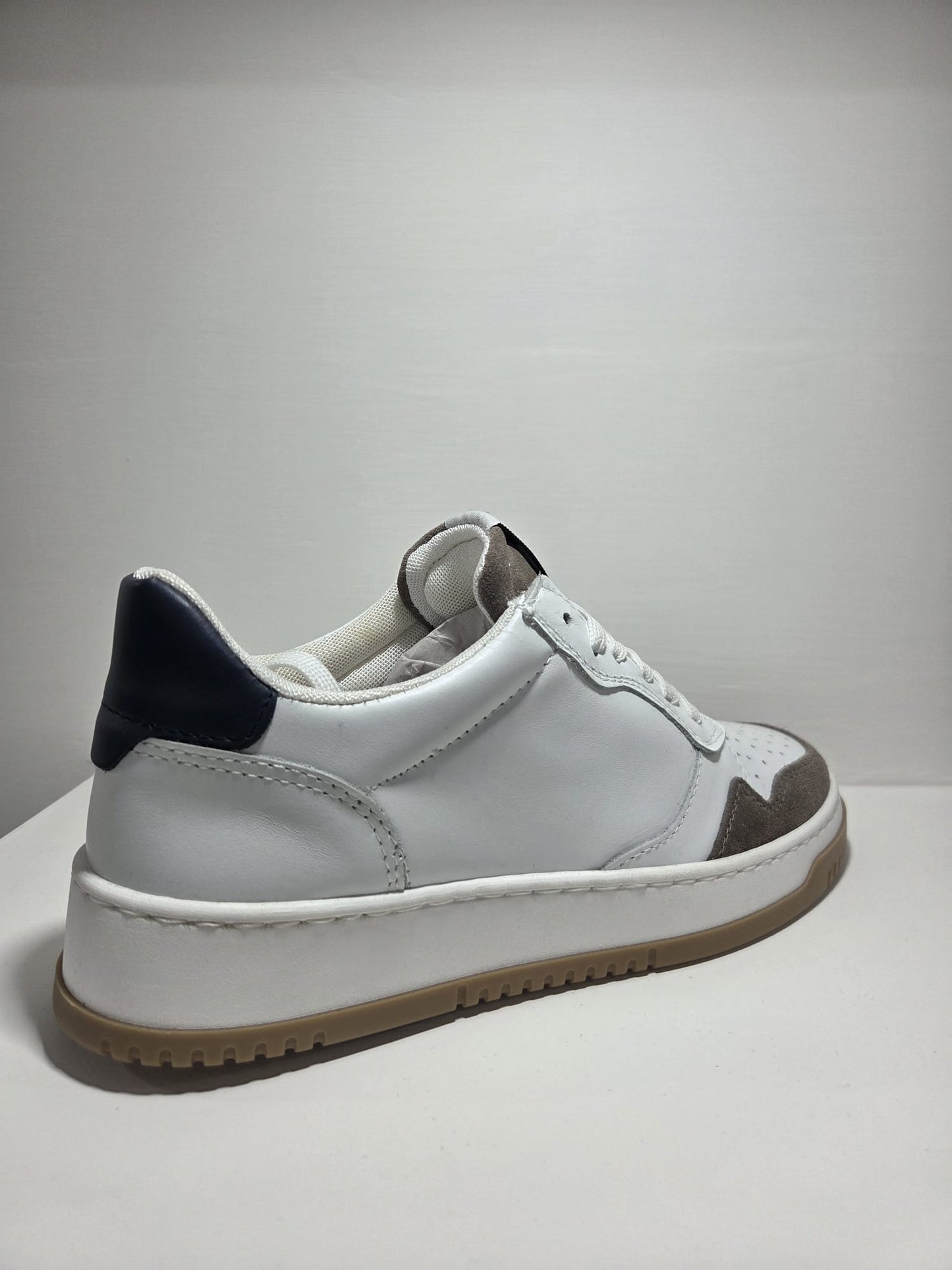 Sneakers uomo in pelle bianco MVshoes calzature MADE IN ITALY