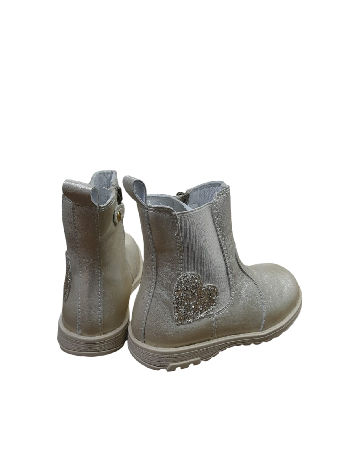 Tronchetto PRIMIGI stivaletto media altezza bambina pelle Dubai perlato beige/platino