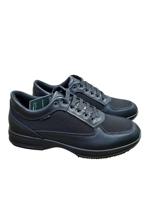 Sneaker ENVAL SOFT scarpa uomo MADE IN ITALY INTERACTIVE pelle/nappa soft e rete nero