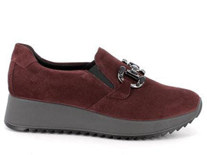 Mocassino ENVAL SOFT scarpa donna casual MADE IN ITALY in camoscio bordeaux