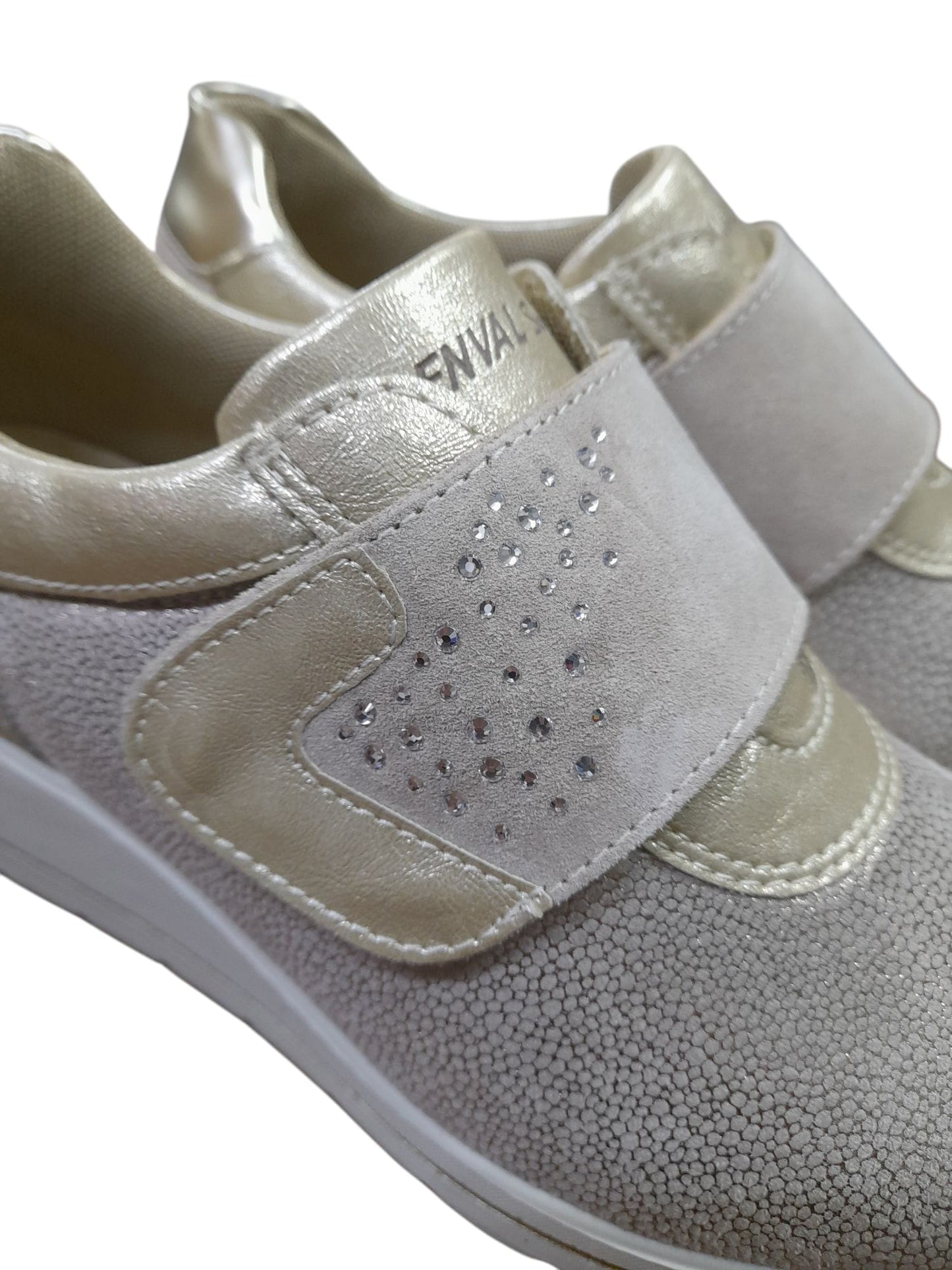 Sneakers ENVAL SOFT scarpa confort MADE IN ITALY da donna in tessuto Flyknit beige