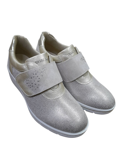 Sneakers ENVAL SOFT scarpa confort MADE IN ITALY da donna in tessuto Flyknit beige