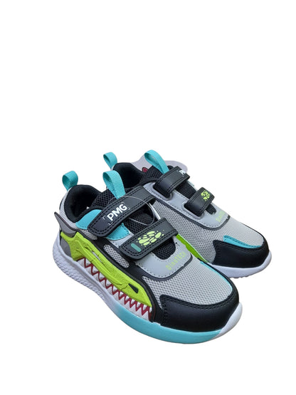 Sneakers PRIMIGI SPORT LIGHTS scarpa ginnastica da bambino in tessuto grigio e e nero