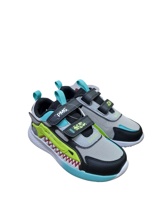 Sneakers PRIMIGI SPORT LIGHTS scarpa ginnastica da bambino in tessuto grigio e e nero